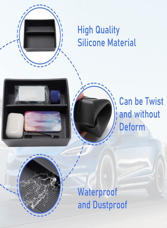 Jaronx Compatible with Tesla Model S/X Console Organizer 2021-2026, Refresh Center Console Storage for Model X/S Plaid/Long Range, Silicone Organizers Tray for Tesla X/S Accessories - Image 4